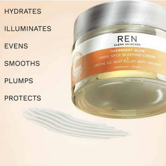 REN Women's Overnight Glow Dark Spot Sleeping Cream 1.7oz - Picture 4 of 5